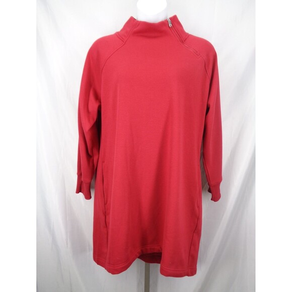 Athleta Red Cozy Karma Sweatshirt Dress Plus Size 2X New - Picture 2 of 15